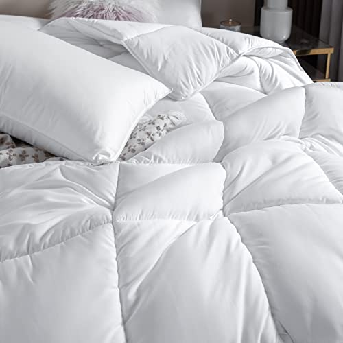 Winter Extra Warm White King Size Down Alternative Comforter, Heavyweight All Season Fiberfill Comforter Duvet Insert 106x90 with Corner Tabs - Ultra Soft Brushed Microfiber Shell Dorrin Nessin