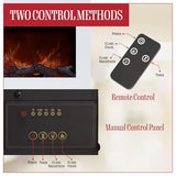 Northwest Wall Mounted Electric Fireplace Heater - 10-Color LED Flame and 3 Media Backgrounds 36-Inch Wall Mounted Fireplace with Adjustable Brightness and Remote (White) Northwest