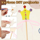18pcs Fairy Wands Princess Fairy Wands Kit Princess Crafts Kid Birthday Party Supplies Make Your Own Wand Include Unfinished Wooden Fairys Wand Gem Stickers, Ribbons, Ideal for Kids 6+ Aphumedc