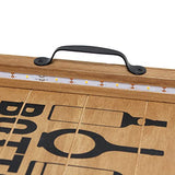 Elegant Designs HG2032-NBU Salento Farmhouse Rectangle Decorative LED Light Up Wooden Serving Tray w Black Metal Handles & Bottoms Up in Black for Décor, Centerpiece, Breakfast, Coffee,Bar, Natural Elegant Designs