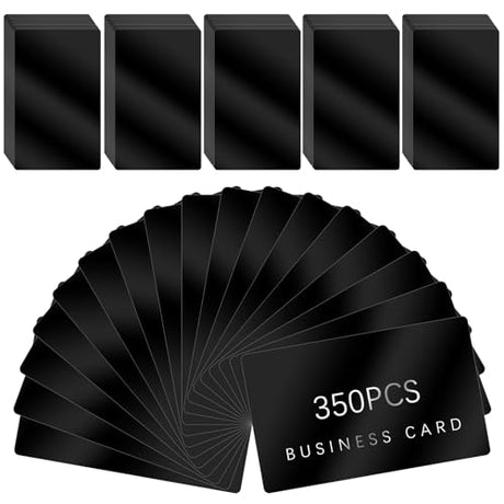 350 Pcs Metal Business Card Blanks, Black Aluminium Metal Business Cards for CNC Laser Engraving Engraver Multipurpose Personalized Custom Business Cards Blank Thickness 0.01 Inch lipetol