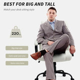 Vinsetto Big and Tall Executive Office Chair 485lbs with Wide Seat, High Back Computer Desk Chair with Tilt, Adjustable Height, Cream White Vinsetto