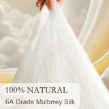 YOUR MOON Luxurious Summer/Spring Lightweight Mulberry Silk Comforter Twin Size,100% Natural Long Strand Silk Fill Duvet Blankets, Luxury Bedding Summer, Noiseless Cotton Shell (White) YOUR MOON