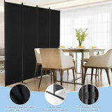 AKTOP 4 Panel Room Divider, 6FT Portable Wall Divider for Room Separation, 88"W Fabric Partition Room Dividers and Folding Privacy Screens, Freestanding Room Separators for Home Office Bedroom, Black AKTOP