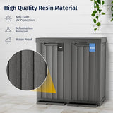 EAST OAK 62 Gallon Outdoor Trash Can | Waterproof Resin Garbage Can with Recycle and Garbage Labels | Secure Bag Lip Lock and Drip Tray | Outside Trash Bin for Patio | Kitchen, Backyard or Deck | Gray EAST OAK