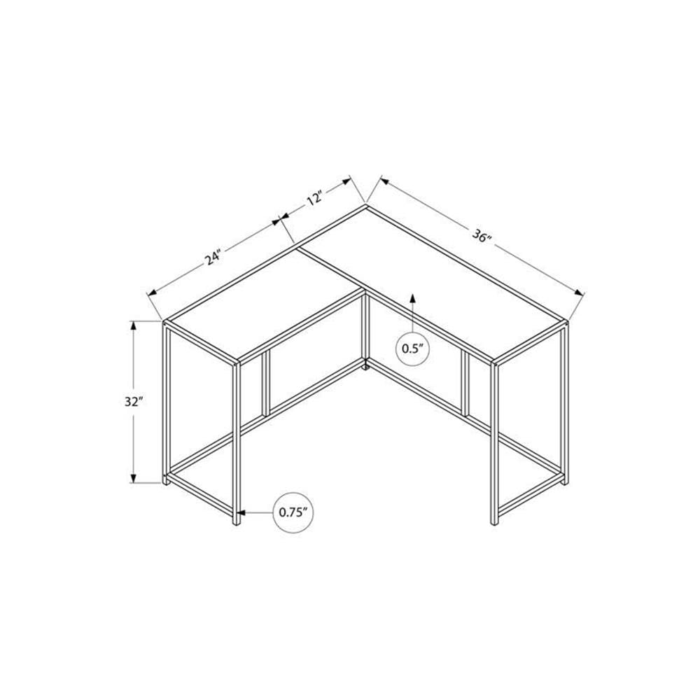 Monarch Specialties I 2157 Accent Table, Console, Entryway, Narrow, Corner, Living Room, Bedroom, Metal, Laminate, Black, Contemporary, Modern Monarch Specialties