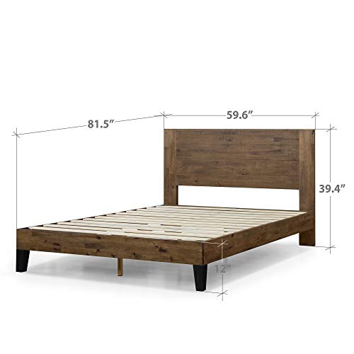 ZINUS Tonja Queen Wood Platform Bed with Headboard – Sturdy Mattress Foundation with Wood Slat Support, Easy Assembly - WoodArtSupply