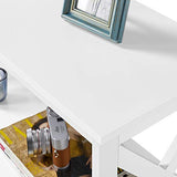 Yaheetech White 3-Tier Console Table with Storage Shelves for Entryway and Living Room Yaheetech