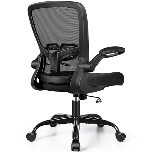 FelixKing Office Chair - Ergonomic Desk Chair with Adjustable Height, 360° Swivel, Flip-up Armrests, Flexible Tilt, Comfy Breathable Cushion and Fabric, Lumbar Support, for Home Conference Room Office