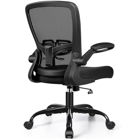 FelixKing Office Chair - Ergonomic Desk Chair with Adjustable Height, 360° Swivel, Flip-up Armrests, Flexible Tilt, Comfy Breathable Cushion and Fabric, Lumbar Support, for Home Conference Room Office FelixKing
