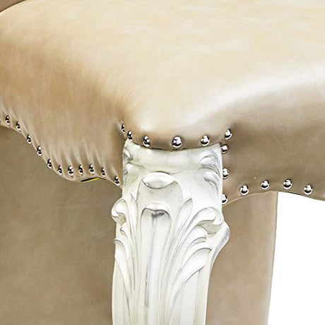 ACME Versailles Counter Height Chair (Set-2) - 61152 - Vintage Gray PU & Bone White ACME Furniture