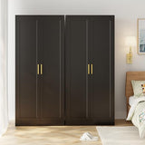 Metal Kitchen Pantry Cabinet, 71"Tall Cabinet with 2 Doors and 4 Adjustable Shelves, Pantry Cabinets for Kitchen Storage, Metal Storage Cabinet for Kitchen, Dining Room, Living Room and Bathroom-Black Wanfu