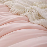 ROSGONIA Comforter Full Size for Girls Boys Teens Blush, 3pcs(1 Boho Pink Comforter & 2 Pillowcases) Lightweight Dorm Bedding Soft All Season Bed Set ROSGONIA