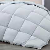 Chezmoi Collection All Season Twin Size Down Alternative Comforter - Plush Microfiber Fill - Box Stitch Quilted - Duvet Insert with Corner Tabs (Twin/Single, Silver Gray) Chezmoi Collection