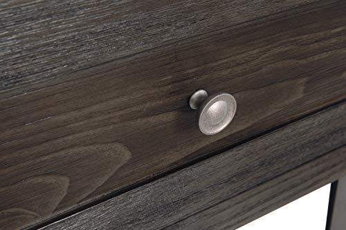Signature Design by Ashley Todoe Industrial Square End Table with 1 Drawer, 2 Outlets and 2 USB Charging Ports, Dark Gray with Weathered Pine Finish Signature Design by Ashley