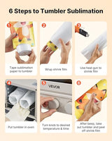 VEVOR Sublimation Oven Machine, 13 Qt, Fits 20oz Tumblers, with 1 Heat Air Gun, 50 Shrink Films, 1 Tape and 2 Heat Gloves, Oven for Sublimation Blank Tumblers, Mugs, Bowls, Off-White VEVOR