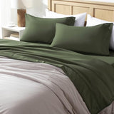 Andency King Size Sheets Set 4 Pieces, Dark Olive Green Super Soft Sheets for King Size Bed, Microfiber King Sheet, Deep Pocket Up to 16", Hotel Luxury Breathable & Cooling Bed Sheet Set Andency