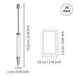 PYD Life 20 Pack Sublimation Beadable Pens Blanks Bulk White with 25 Pieces Shrink Wrap Films,Sublimation Ballpoint Pen Personalized DIY by Pen Heat Press Sublimation Oven PYD Life