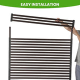 Metal Outdoor Privacy Screen with Stand, 3 ft W x 6 ft H PE-Coating Steel Pipes and Slats Panels, Decoative Privacy Screen Fence Panels Freestanding for Outside Patio Garden Backyard, Brown OTOSUNNY