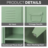MIOCASA Metal Storage Cabinet,3 Door TV Stand, Metal TV Cabinet with Storage Locker,Low Corner Cabinet with Handles and Shelf for Home,Office(Green) MIOCASA