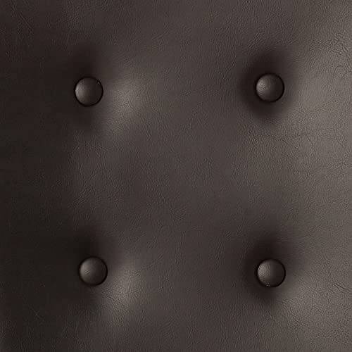 Meco STAKMORE Parson’s Folding Chair Espresso Bonded Leather Finish, 16D x 17W x 33.5H in, Set of 2 MECO