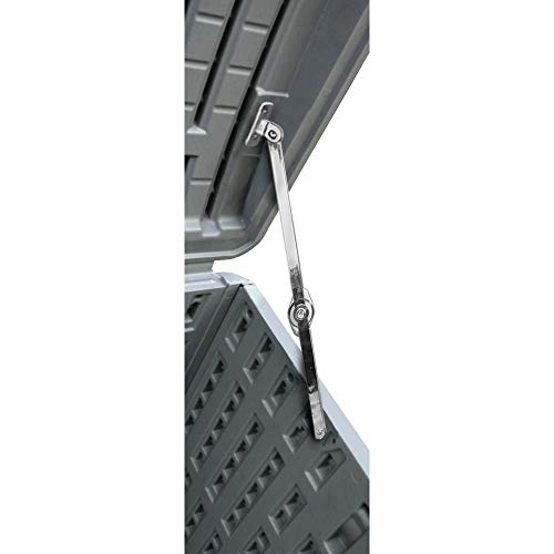 Plastic Development Group 130 Gallon Multipurpose Outdoor Backyard Patio Storage Deck Box Container with Soft Close Lid, Gray Plastic Development Group