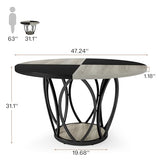 Tribesigns 47-Inch Round Conference Table for 4-6, Modern Meeting Table, Wooden Meeting Seminar Table, Simple Office Table for Office Conference Room Tribesigns