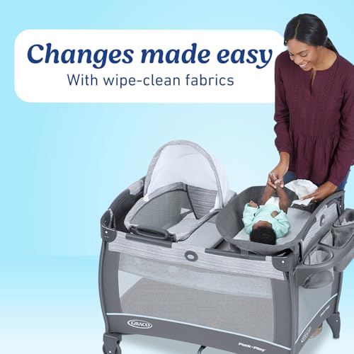 Graco Pack 'n Play Close2Baby Bassinet Playard Features Portable Bassinet Diaper Changer and More, Derby Graco