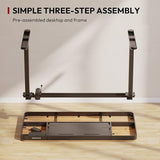 SANODESK Standing Desk with Drawer, Electric Height Adjustable Home Office Desk with Storage & USB Ports, 48 inch Black Walnut Wood Tabletop/Black Frame SANODESK