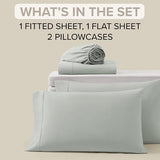UGG Hedi Full Sheet Set 4-Piece Luxury Cooling Sheets Deep Pockets Premium Bedding with 2 Pillow Shams Hypoallergenic Machine Washable Soft Lightweight Bed Set for Bedroom, Full, Mineral Green UGG