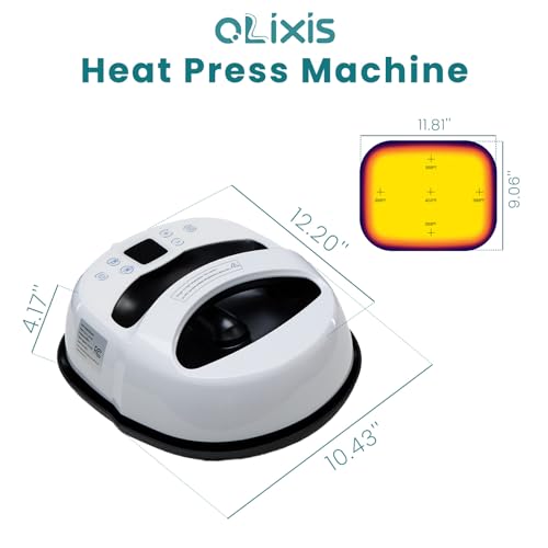 OLIXIS Heat Press Machine for T Shirts, Portable Easy Press Heat Machine with LCD Display, 0-450°F Temp Control, Ideal for Shirt Printing OLIXIS