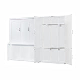 Ball & Cast Queen Size Murphy Bed Wall Bed with Built-in Wardrobe Storage and Hydraulic Lift System,Wood Hideaway Cabinet Platform Bedframe w/Slat Support,can be Folded,for Small Room,Dorms,White Ball & Cast