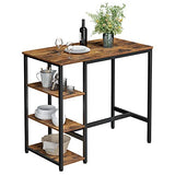 VASAGLE Industrial Bar Table with Sturdy Metal Frame in Rustic Brown - Easy Assembly and Stylish Design VASAGLE