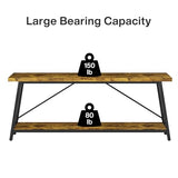 Tribesigns 70.9 Inches Extra Long Sofa Table Behind Couch, Industrial Entry Console Table for Hallway, Entryway & Living Room, Rustic Brown Tribesigns