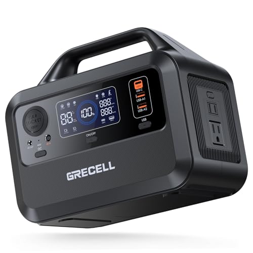 GRECELL Portable Power Station 300W, 230Wh LiFePO4 (LFP) Battery, 1.5hrs Fast Charging, 2 Up to 300W(Peak 600W) AC Outlets, Solar Generator for Outdoor Camping/RVs/Home Use - WoodArtSupply