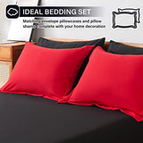 Cosybay Bed in a Bag Queen Reversible Comforter Sets 7pcs All Season Down Alternative Bedding Sets Red and Black with Comforter, Pillow Shams, Flat Sheet, Fitted Sheet and Pillowcase Cosybay