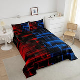 Feelyou Red Blue Bedding Set Twin Size Boys Girls Geometric Strip Lines Comforter Set for Kids Comforter Abstract Modern Duvet Set Room Decor Duvet Set with 1 Pillow Case Feelyou