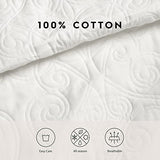 Laura Ashley Felicity Collection Quilt Set-100% Cotton, Reversible, All Season Bedding with Matching Sham(s), Pre-Washed for Added Softness, Twin, White Laura Ashley