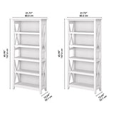 Bush Furniture Key West 5-Shelf Tall Bookcase Set in Pure White Oak for Elegant Storage Solutions Bush Business Furniture