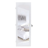 Full Length Mirror Jewelry Cabinet - 4-Layer Shelf Wall Mounted Jewelry Organizer with 8 LED Lights - Jewelry Armoire with Mirror And 6 Drawers - Wall and Door Hanging Jewelry Organizer - White WEI WEI GLOBAL