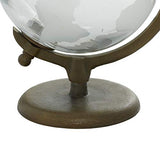 Deco 79 Aluminum Metal Educational/Geographic Earth Globe Decorative World Globe with Flat Base, Desk Globe 9" x 8" x 12", White Deco 79