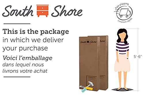 South Shore Myro Kitchen Island, Faux Black Stone and White South Shore