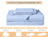 ZPECC Toddler Bedding Set - 4 Piece Hypoallergenic Baby Crib Bedding Set for Boys and Girls, Includes Toddler Comforter, Flat Sheet, Fitted Sheet and Pillowcase, Baby Blue ZPECC