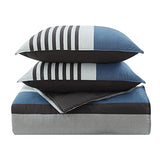 Nautica - Twin Duvet Cover Set, Cotton Reversible Bedding with Matching Sham, Casual Home Decor (Rendon Charcoal, Twin) Nautica