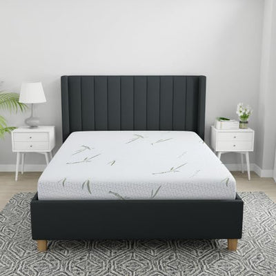 8 Inch Queen Size Hybrid Memory Foam Mattress - Mattress in a Box for Bunk Bed, Trundle Bed, RV Mattresses,Dual Layer Gel Infused & Bamboo Cover, Medium-Firm Support, CertiPUR-US Certified (Queen)