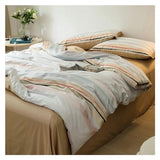 YUSIWOAL Bedding set Cotton Duvet cover Feathers Bed linen Set Bedding Queen Single size comforter sets,Summer Duvet Cover sets(D,FITTED BED SHEET-KING 4PCS) YUSIWOAL