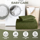 JYHOPE Olive Green Twin Quilt Set 68x90 Lightweight Microfabric Bedspread, 3-Piece Quilt Bedding with Pillow Shams, Summer Cooling Quilts, Ribbon Wrapped Gift JYHOPE