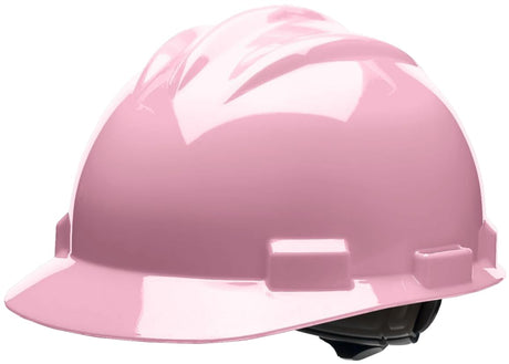 Bullard 3-Rib S61 Cap Style Safety Hard Hat with 4-Point Ratchet Suspension and Cotton Brow Pad, Light Pink Bullard