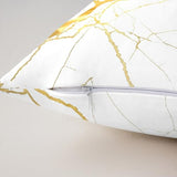 Castle Fairy Gold Marble Texture Throw Pillow Cover,Modern Luxury Style Cushion Cover 16"x16" for Boys Teens,Minimalist Art Golden Lines Pillowcase for Car RV,Abstract Room Decor,Single Pack Castle Fairy