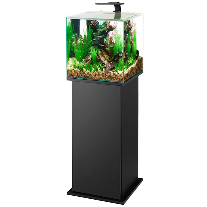 Aqueon Black Pedestal Aquarium Stand, 15" L X 15" W - WoodArtSupply